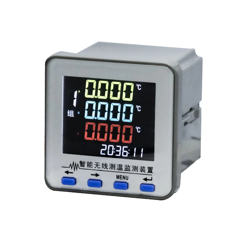 Smart wireless temperature monitoring device, wireless temperature receiver for high and low voltage switchgear, power online monitoring