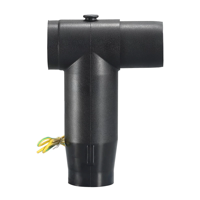 24kV European-style plug-in head, front elbow cable connector, high-voltage cable branch box component, touchable T-type