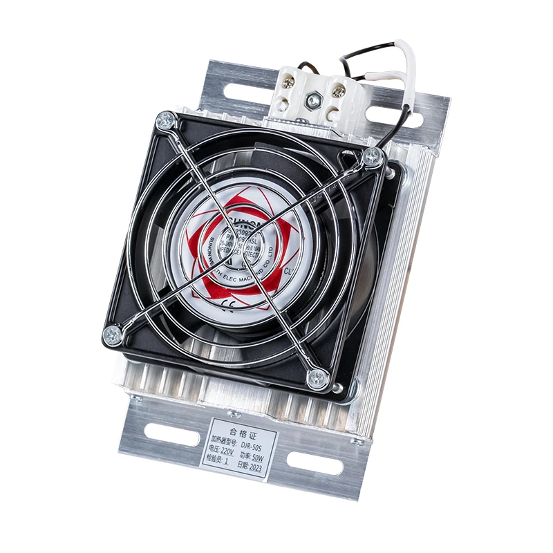 Aluminum alloy heater with fan, power range 25-200W, PTC temperature control cabinet, constant temperature dehumidification, moisture-proof, anti-condensation, 500W