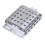 DJR (JRD) heater with protective cover, featuring a stainless steel mesh and an aluminum heating plate, suitable for distribution cabinets