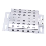 DJR (JRD) heater with protective cover, featuring a stainless steel mesh and an aluminum heating plate, suitable for distribution cabinets