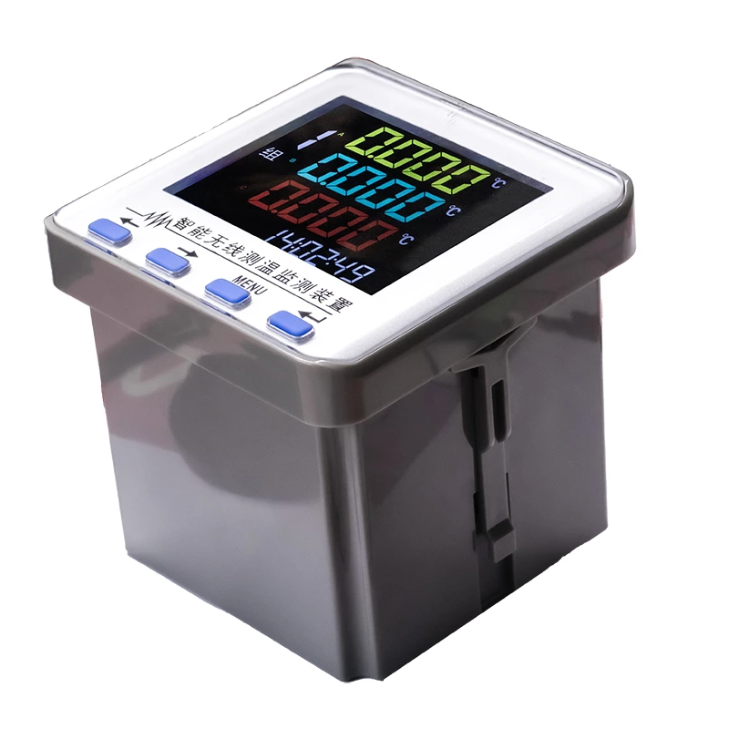 Smart wireless temperature monitoring device, wireless temperature receiver for high and low voltage switchgear, power online monitoring