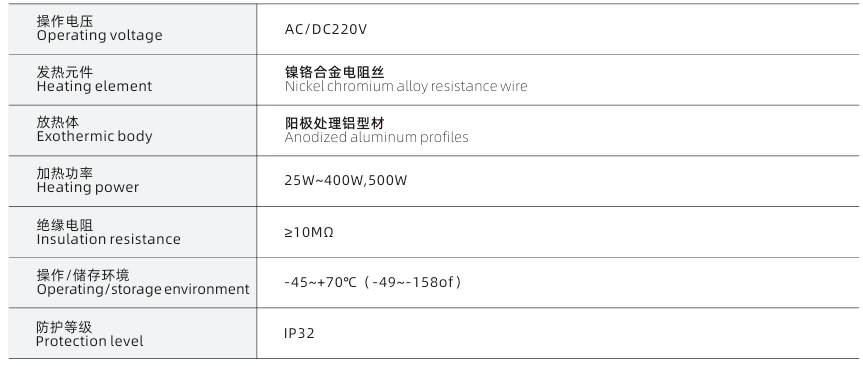 Narrow DJR JRD aluminum alloy heater, 50-200W, distribution cabinet heating plate, constant temperature dehumidification, anti-condensation, warming dehumidification, drying