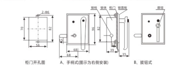 Indoor high-voltage electromagnetic lock DSN-BMZ BMY switchgear handle for AC and DC universal use.