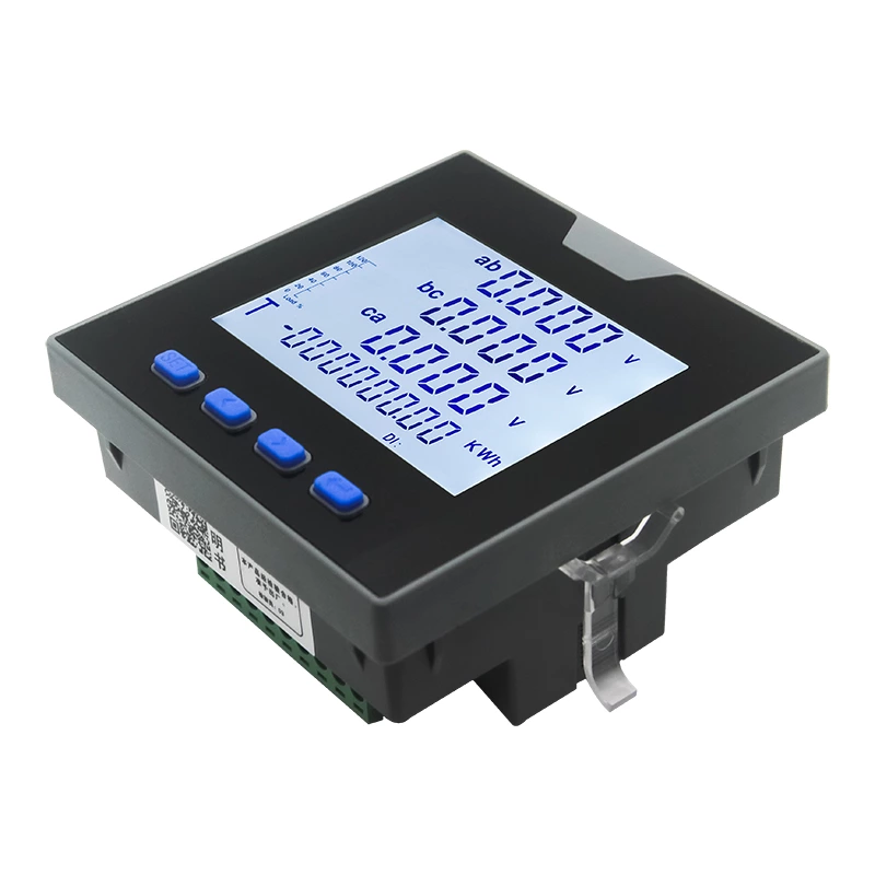 Three-phase digital current, voltage, and power combination multifunctional electrical meter, LCD energy digital network meter 485