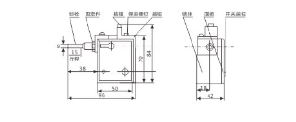 Indoor electromagnetic lock I/Y(Z) high-voltage distribution box transformer switchgear door lock AC/DC universal