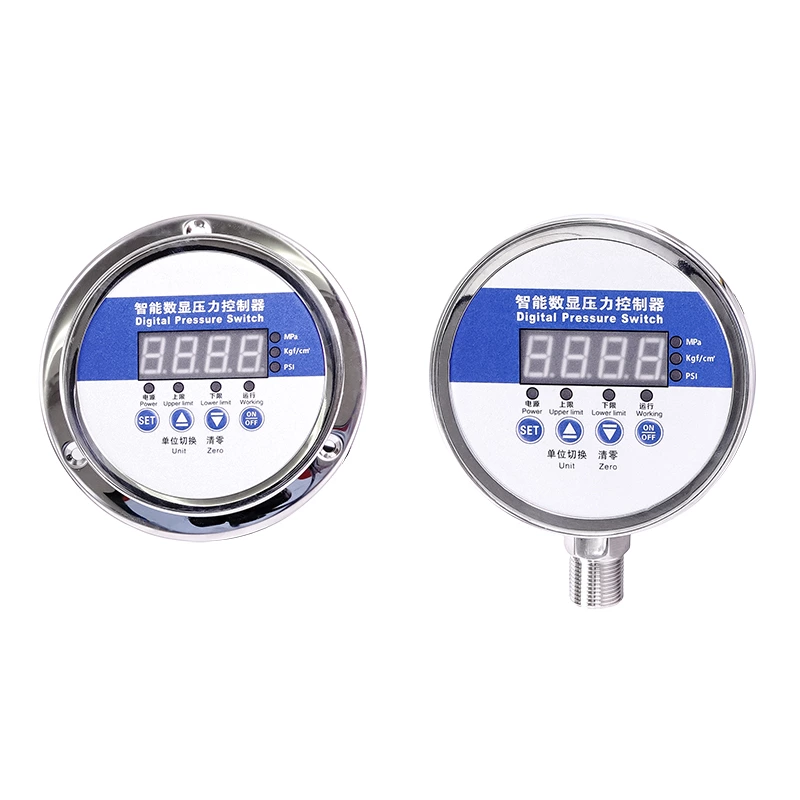 Stainless steel smart digital pressure switch controller vacuum negative pressure gauge air compressor electrical contact axial radial